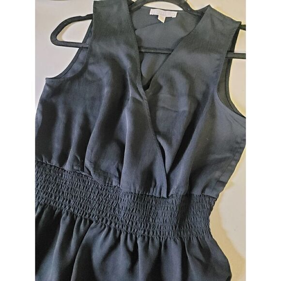 Women's size small v-neck sleeveless blouse top blue Chelsea 28 cinch waist - Picture 3 of 13